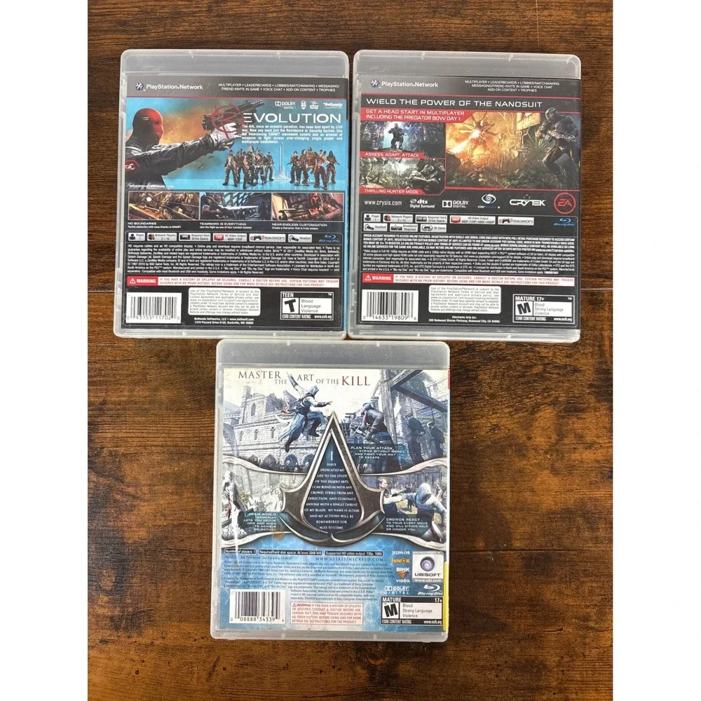 PS3 Game Lot Brink Crysis 3 Hunter Edition Assassins Creed Sony PlayStation 3